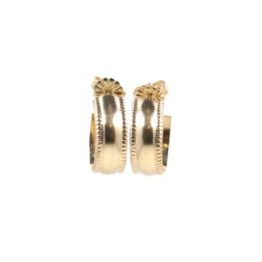 14k Petite Milgrain Hoop